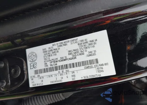 2021 Ford F-150 Tremor z USA, uszkodzony, nr VIN 1FTEW1E88MFC82626